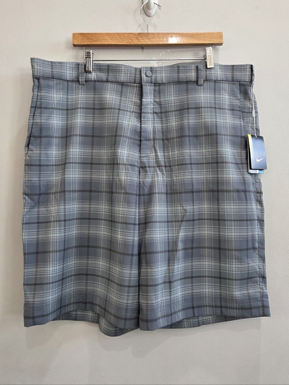 Nike Dri-Fit Tour Performance Golf Shorts 12" Gray Plaid Men's Size 40